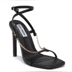 Steve Madden Black Heels with gold chain